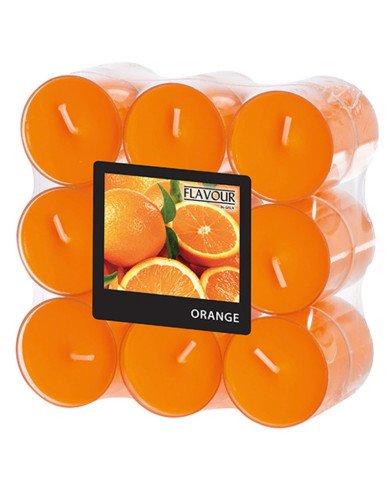 Lot de 18 Bougies chauffe-plats parfumées Orange Ø 38mm H: 24mm - CASADECO Lot de 18 Bougies chauffe-plats parfumées Orange Ø 38mm H: 24mm - CASADECO