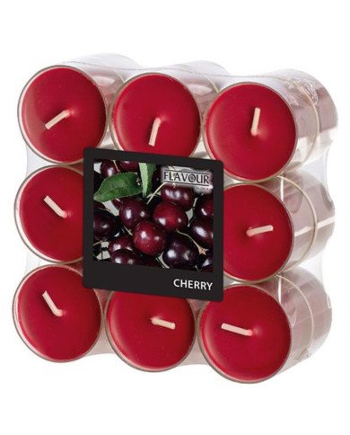 Lot de 18 Bougies chauffe-plats parfumées Cerise Ø 38mm H: 24mm - CASADECO Lot de 18 Bougies chauffe-plats parfumées Cerise Ø 38mm H: 24mm - CASADECO