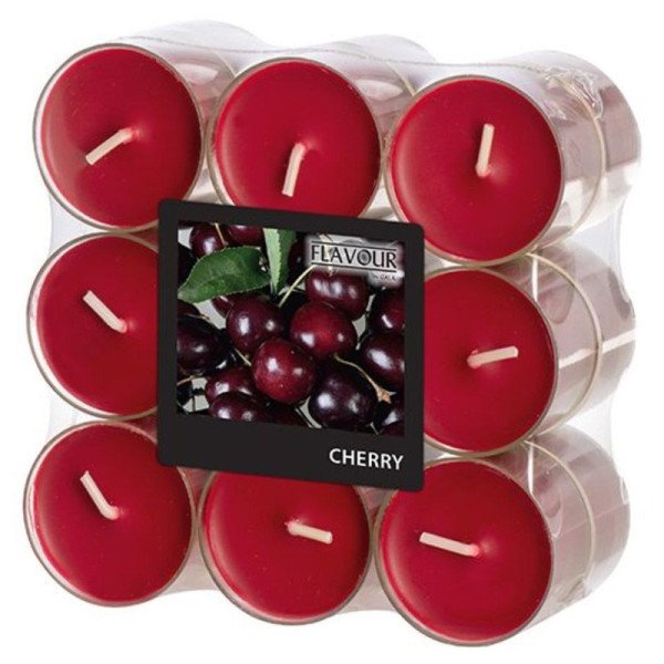 Lot de 18 Bougies chauffe-plats parfumées Cerise Ø 38mm H: 24mm - CASADECO