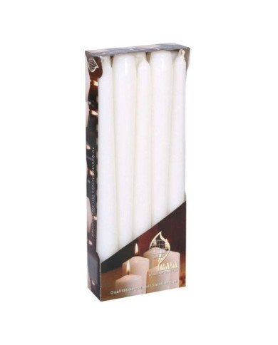 Lot de 10 Bougies de Chandelier en blanc Ø 23mm H: 250mm - CASADECO Lot de 10 Bougies de Chandelier en blanc Ø 23mm H: 250mm - CASADECO