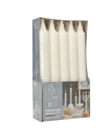 Lot de 10 Bougies de table en blanc Ø 21mm H: 193mm - CASADECO Lot de 10 Bougies de table en blanc Ø 21mm H: 193mm - CASADECO