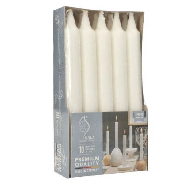 Lot de 10 Bougies de table en blanc Ø 21mm H: 193mm - CASADECO