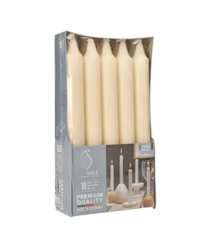 Lot de 10 Bougies de table en crème Ø 21mm H: 193mm - CASADECO Lot de 10 Bougies de table en crème Ø 21mm H: 193mm - CASADECO
