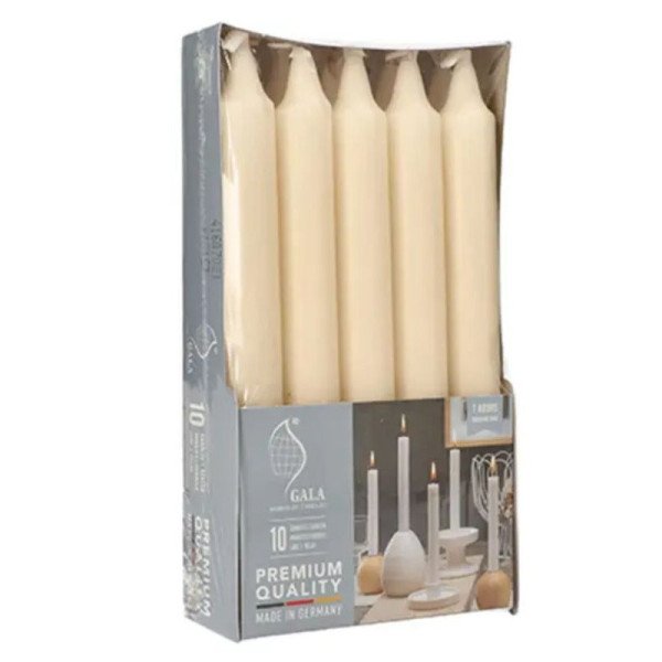 Lot de 10 Bougies de table en crème Ø 21mm H: 193mm - CASADECO Lot de 10 Bougies de table en crème Ø 21mm H: 193mm - CASADECO