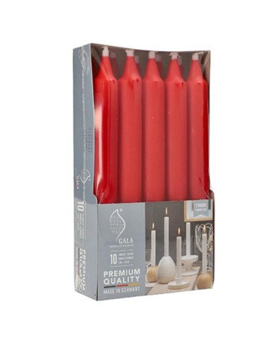Lot de 10 Bougies de table en rouge tango Ø 21mm H: 193mm - CASADECO Lot de 10 Bougies de table en rouge tango Ø 21mm H: 193mm - CASADECO
