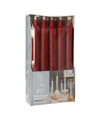 Lot de 10 Bougies de table en rouge cerise Ø 21mm H: 193mm - CASADECO Lot de 10 Bougies de table en rouge cerise Ø 21mm H: 193mm - CASADECO