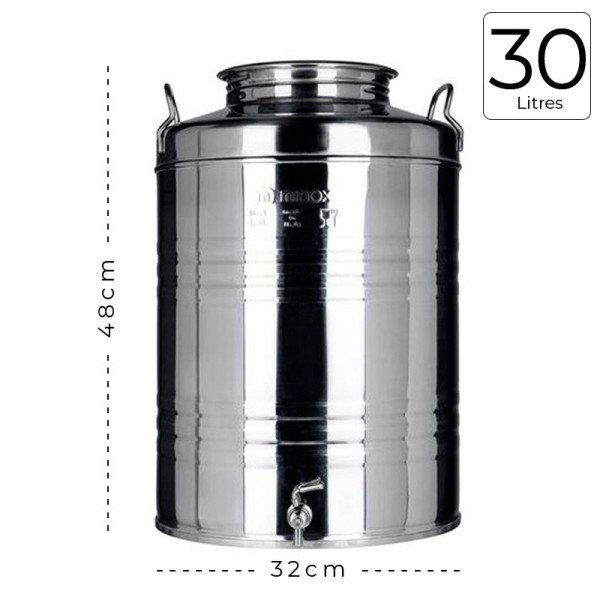 Citerne Inox 30 litres pour huile d'olive avec robinet - MINOX Citerne Inox 30 litres pour huile d'olive avec robinet - MINOX