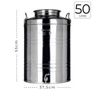Citerne Inox 50 litres pour huile d'olive avec robinet - MINOX Citerne Inox 50 litres pour huile d'olive avec robinet - MINOX