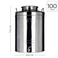 Citerne Inox 100 litres pour huile d'olive avec robinet - MINOX Citerne Inox 100 litres pour huile d'olive avec robinet - MINOX