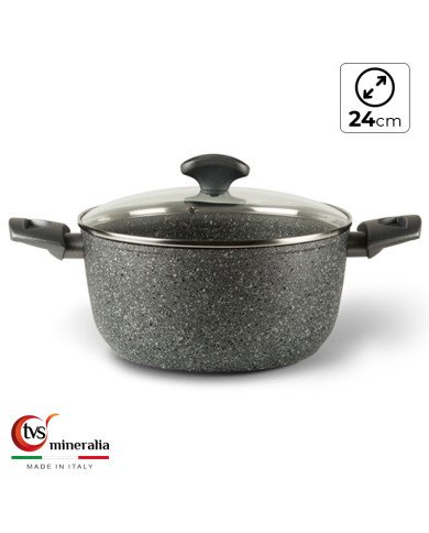 Faitout Ø 24cm avec couvercle en verre Mineralia - TVS