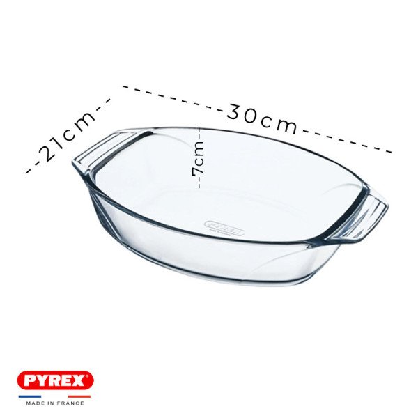 Plat à Four Ovale en verre 30x21cm 2,1L Lets' Share - PYREX