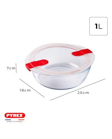 Boite de Conservation spécial micro-ondes Ø18cm 1L Cook & Heat - PYREX Boite de Conservation spécial micro-ondes Ø18cm 1L Cook & Heat - PYREX