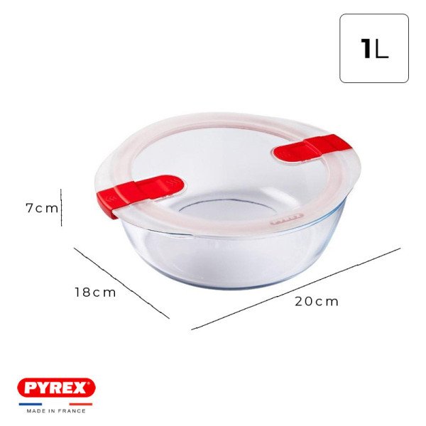 Boite de Conservation spécial micro-ondes Ø18cm 1L Cook & Heat - PYREX