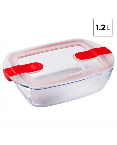 Boite de Conservation spécial micro-ondes 23x15cm 1.2L Cook & Heat - PYREX