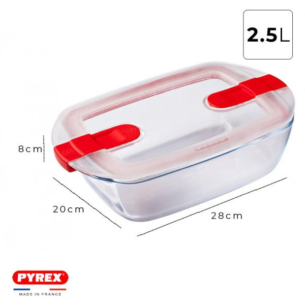 Boite de Conservation spécial micro-ondes 28x20cm 2.5L Cook & Heat - P