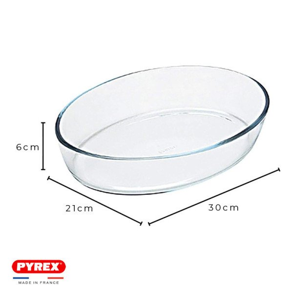 Plat à Four Ovale en verre 30x21cm 2.2L Iconic's - PYREX Plat à Four Ovale en verre 30x21cm 2.2L Iconic's - PYREX