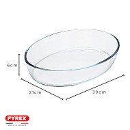 Plat à Four Ovale en verre 30x21cm 2.2L Iconic's - PYREX