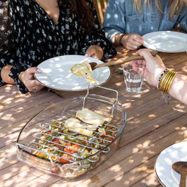 Plat à Four Ovale en verre 38x27cm 4L + Grille de cuisson Irresistible