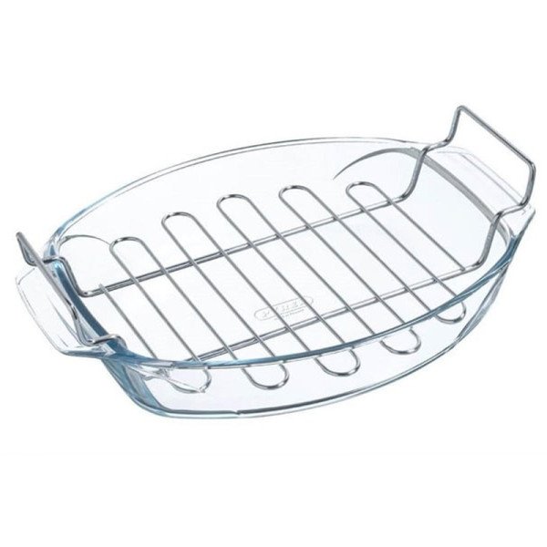 Plat à Four Ovale en verre 38x27cm 4L + Grille de cuisson Irresistible - PYREX Plat à Four Ovale en verre 38x27cm 4L + Grille de cuisson Irresistible - PYREX