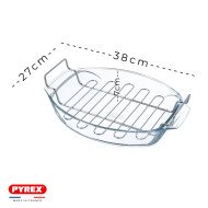 Plat à Four Ovale en verre 38x27cm 4L + Grille de cuisson Irresistible