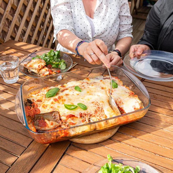 Plat à Four Rectangulaire en verre Spécial Lasagne 20x27cm 4.7L Iconic