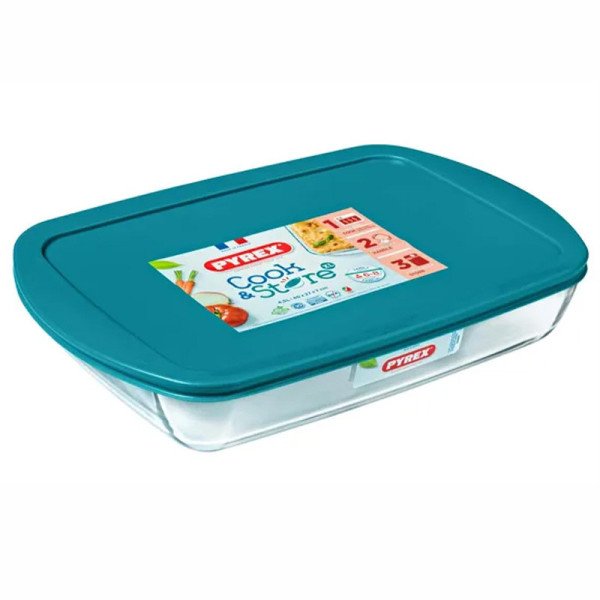 Plat à Four Rectangulaire en verre avec Poignées et Couvercle 40x27cm 4.9L Cook & Store - PYREX Plat à Four Rectangulaire en verre avec Poignées et Couvercle 40x27cm 4.9L Cook & Store - PYREX