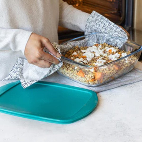 Plat à Four Rectangulaire en verre avec Poignées et Couvercle 40x27cm Plat à Four Rectangulaire en verre avec Poignées et Couvercle 40x27cm
