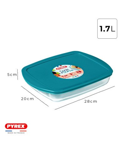 Plat à Four Rectangulaire en verre avec Poignées et Couvercle 28x20cm Plat à Four Rectangulaire en verre avec Poignées et Couvercle 28x20cm