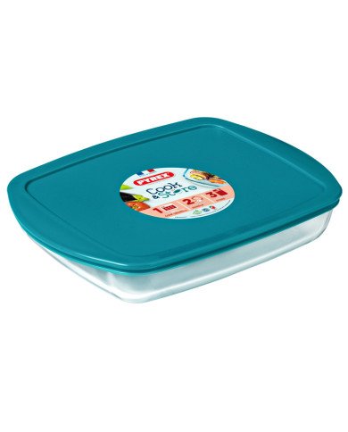 Plat à Four Rectangulaire en verre avec Poignées et Couvercle 28x20cm 1.7L Cook & Store - PYREX