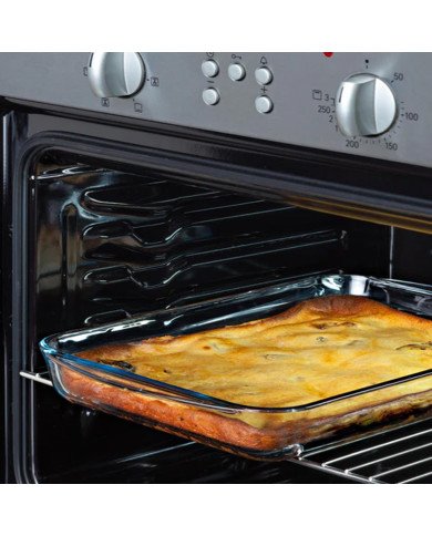 Plat à Four Rectangulaire en verre avec Poignées et Couvercle 23x15cm Plat à Four Rectangulaire en verre avec Poignées et Couvercle 23x15cm