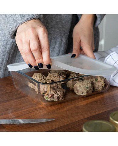 Boite de Conservation Plat à Four Rectangulaire en verre avec Couvercl