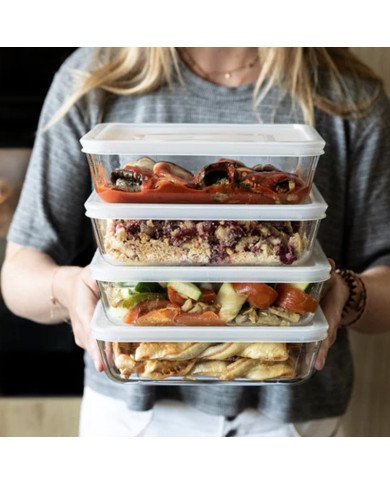 Boite de Conservation Plat à Four Rectangulaire en verre avec Couvercl Boite de Conservation Plat à Four Rectangulaire en verre avec Couvercl