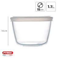 Boite de Conservation Plat à Four en verre avec Couvercle Ø 15cm 1.1L