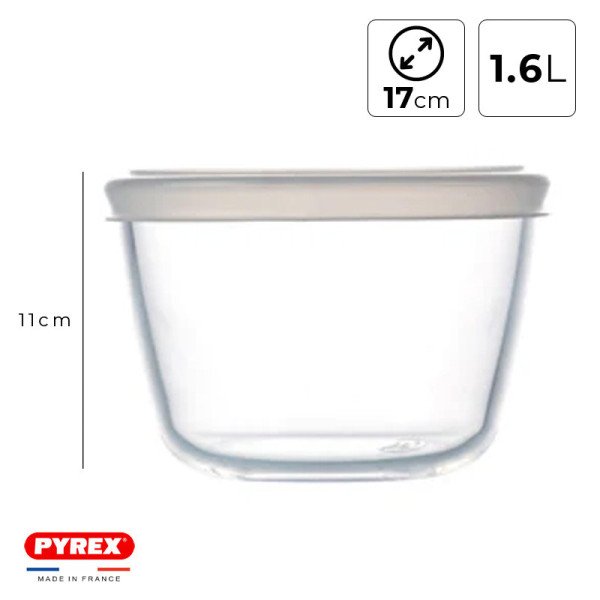 Boite de Conservation Plat à Four en verre avec Couvercle Ø 17cm 1.6L