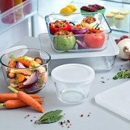 Boite de Conservation Plat à Four Carré en verre avec Couvercle 20x20c