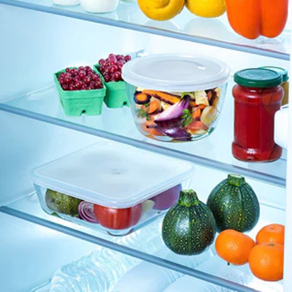 Boite de Conservation Plat à Four Carré en verre avec Couvercle 20x20c