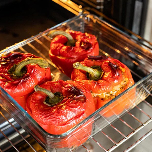 Boite de Conservation Plat à Four Carré en verre avec Couvercle 20x20c