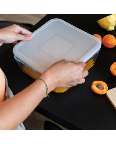Boite de Conservation Plat à Four Carré en verre avec Couvercle 20x20c Boite de Conservation Plat à Four Carré en verre avec Couvercle 20x20c
