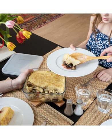 Boite de Conservation Plat à Four Carré en verre avec Couvercle 20x20c Boite de Conservation Plat à Four Carré en verre avec Couvercle 20x20c