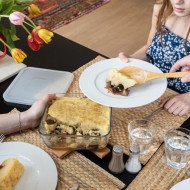 Boite de Conservation Plat à Four Carré en verre avec Couvercle 20x20c