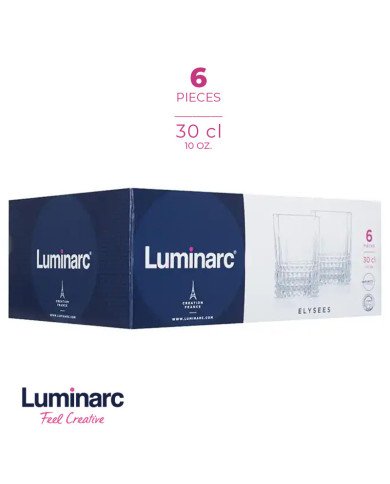 Coffret de 6 Verres à Eau 30cl Elysées - LUMINARC Coffret de 6 Verres à Eau 30cl Elysées - LUMINARC