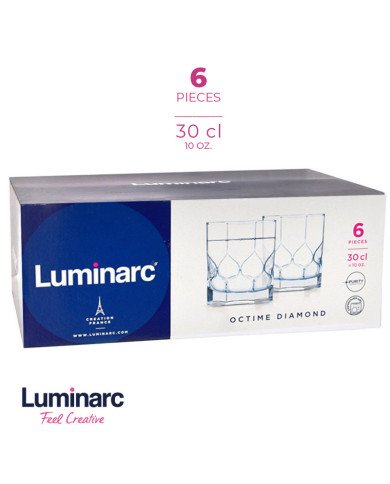 Coffret de 6 Verres à Eau 30cl Octime Diamond - LUMINARC Coffret de 6 Verres à Eau 30cl Octime Diamond - LUMINARC