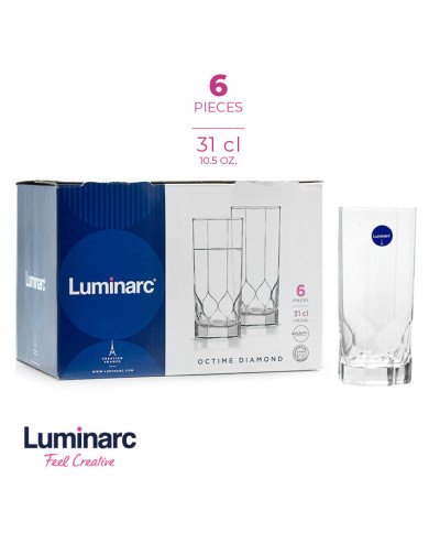 Coffret de 6 Verres à Eau 31cl Octime Diamond - LUMINARC Coffret de 6 Verres à Eau 31cl Octime Diamond - LUMINARC
