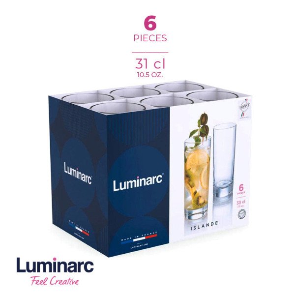 Coffret de 6 Verres à Eau 31cl Islande - LUMINARC Coffret de 6 Verres à Eau 31cl Islande - LUMINARC