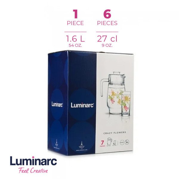 Service à Eau 7 pièces Crazy Flowers - LUMINARC