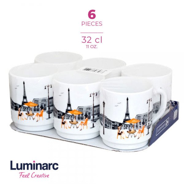Coffret de 6 Tasses à Café Mug 33cl Essence Paris - LUMINARC Coffret de 6 Tasses à Café Mug 33cl Essence Paris - LUMINARC