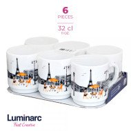 Coffret de 6 Tasses à Café Mug 33cl Essence Paris - LUMINARC