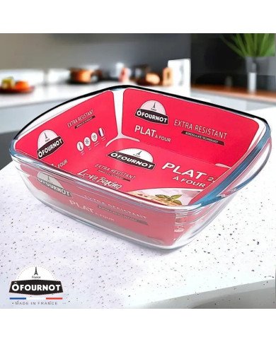Plat à Four Carré en verre 25x22cm 2.1L Love Baking - ÔFOURNOT Plat à Four Carré en verre 25x22cm 2.1L Love Baking - ÔFOURNOT