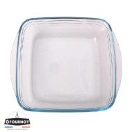 Plat à Four Carré en verre 25x22cm 2.1L Love Baking - ÔFOURNOT