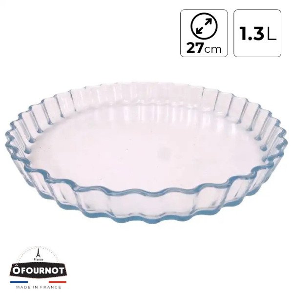 Moule à Tarte Rond en verre Ø 27cm 1.3L - ÔFOURNOT